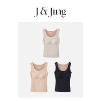 J&Jing-「女款-小火山」-蚕丝羊绒！女士胸托保暖紧身背心W2357