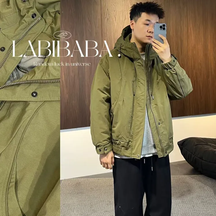 『LABIBABA』2362冬季保暖夹克/户外防风连帽加厚棉衣/休闲潮流宽松
