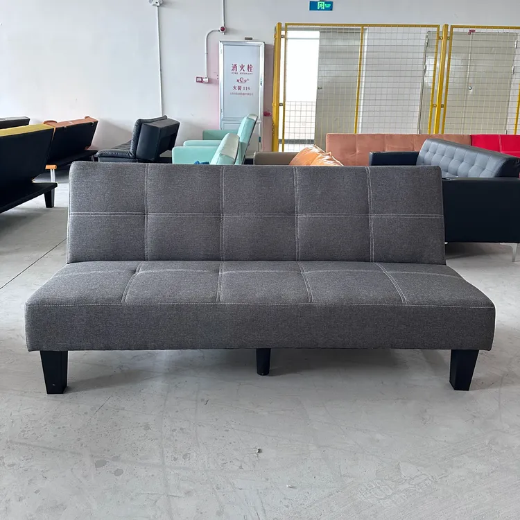 深灰色棉麻布艺沙发床