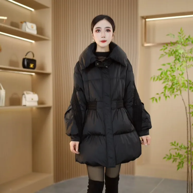 加厚保暖黑色羽绒服女2025冬季新款洋气减龄高级感抗寒白鸭绒袄子
