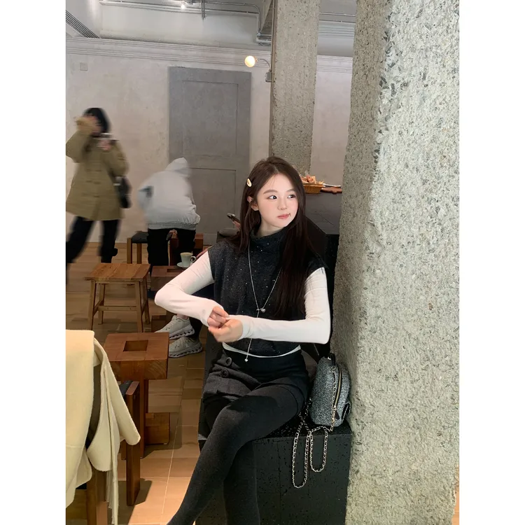 切糕自制【星河之空】小个子女秋冬设计绵羊毛镂空针织衫毛呢短裙裤