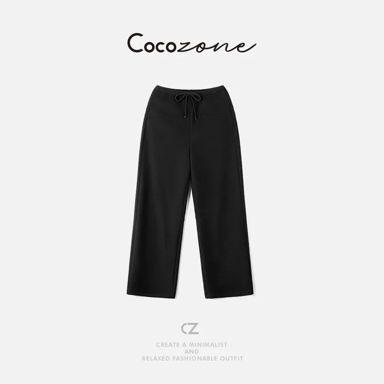 COCO ZONE刘一一 "高定裤“设计感简约通勤风直筒裤CC1D2367