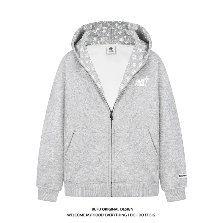 【官方店】亿万少年BUFU开衫连帽卫衣外套男女秋冬季潮牌推荐穿搭