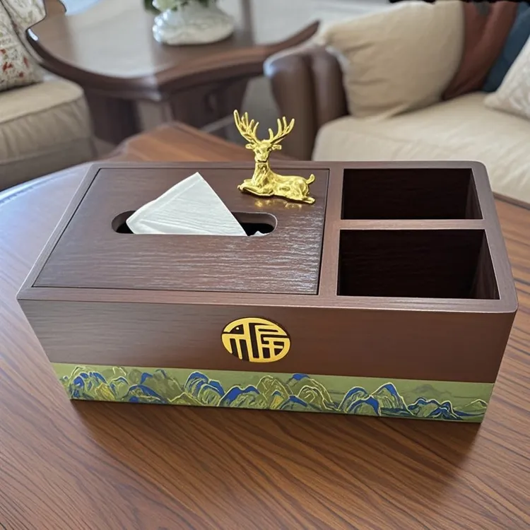 实木纸巾盒中式客厅家用高级餐巾收纳盒创意轻奢高档高级感抽纸盒
