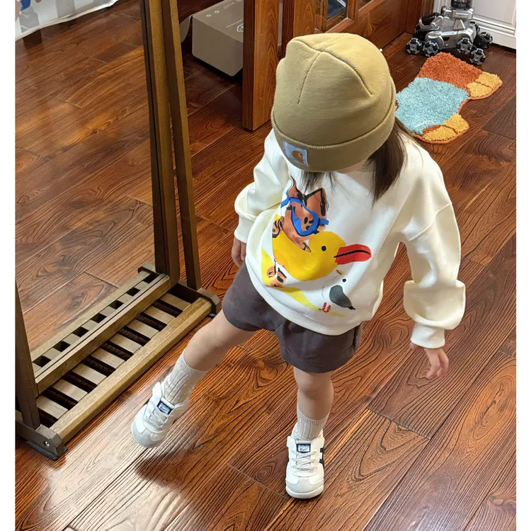 韩版童装女童长袖卫衣秋装2025新款儿童套头衫宝宝休闲涂鸦上衣