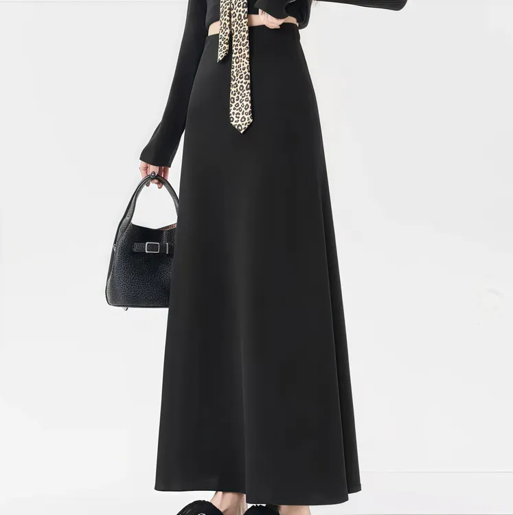 2025年秋冬季新款高腰A版加厚西装半身裙简约百搭加厚毛呢款