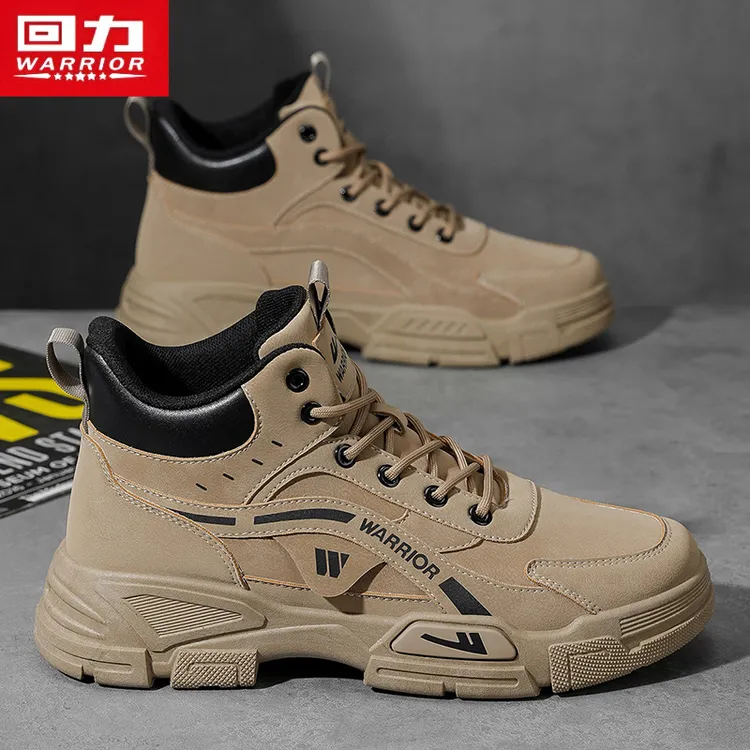 回力品牌马丁靴男鞋冬季高帮英伦风工装大黄靴男士户外沙漠短靴子