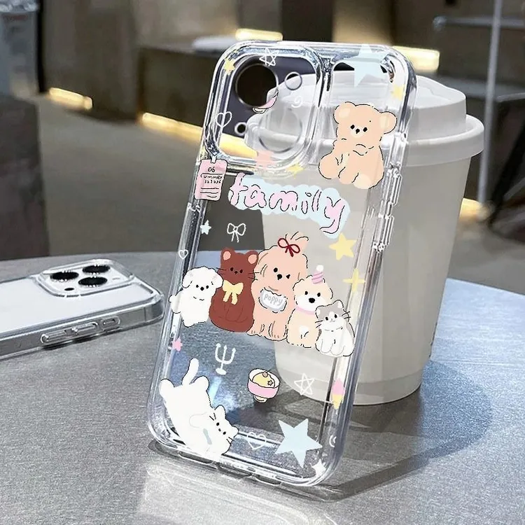 小狗全家福适用17PROMAX手机壳iPhone16透明15软壳14可爱13/X
