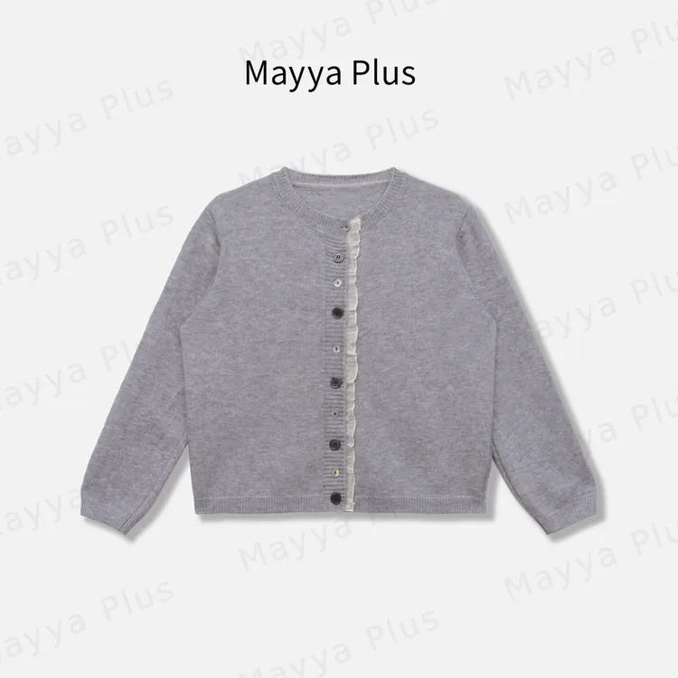 【甜甜圈】Mayya Plus麦芽定制流光风圆领针织开衫毛呢外套32537312