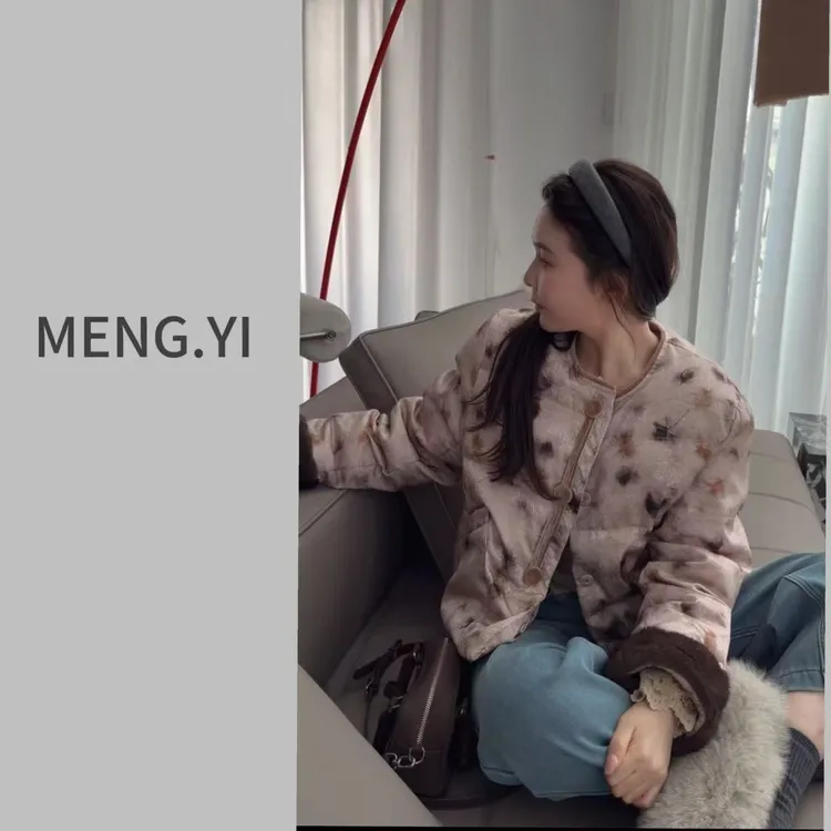 MENG.YI过年新皮肤国风新中式90白鸭绒羽绒服5457