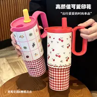 女生高颜值大容量保温杯316不锈钢吸管杯子上班族喝水杯2025新款