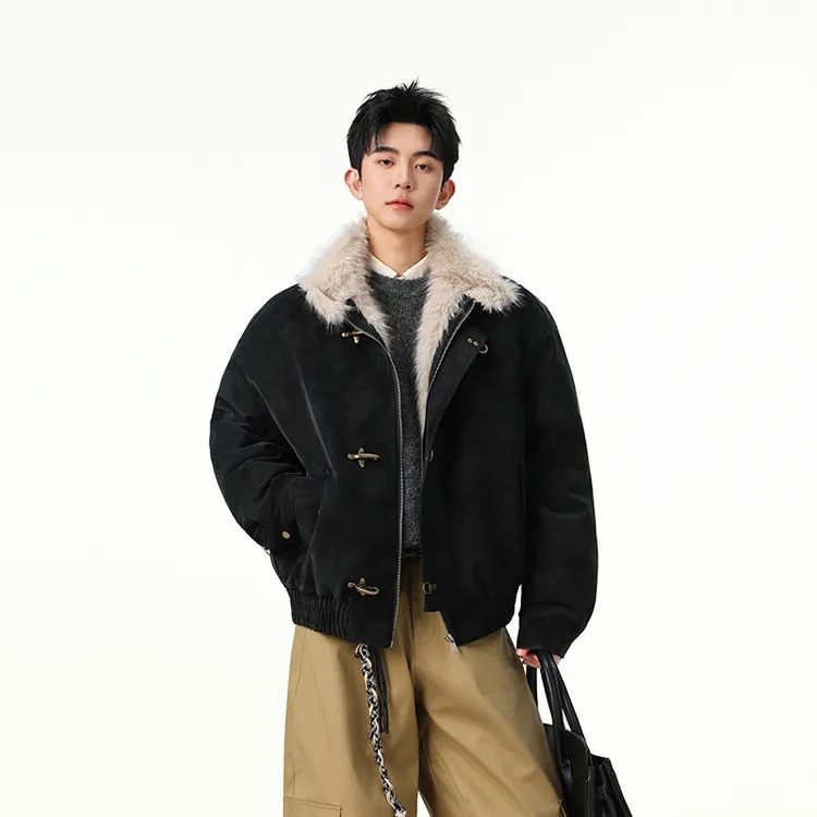 美式飞机扣座山雕棉衣外套男生冬季保暖加绒加厚宽松休闲痞帅棉服