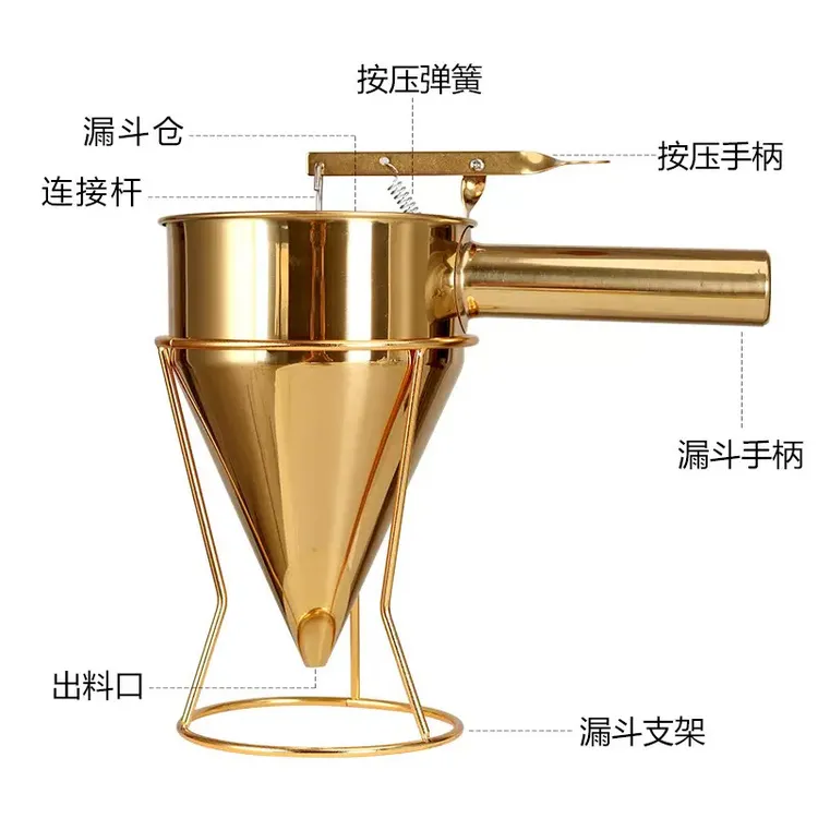 拉萨发货西藏包邮镀金不锈钢倒蜡酥油灯漏斗手持灌蜡香薰蜡烛