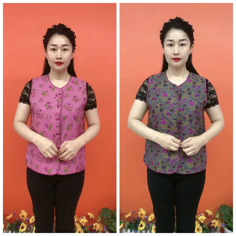 114碎花里衬中老年妈妈春秋马甲