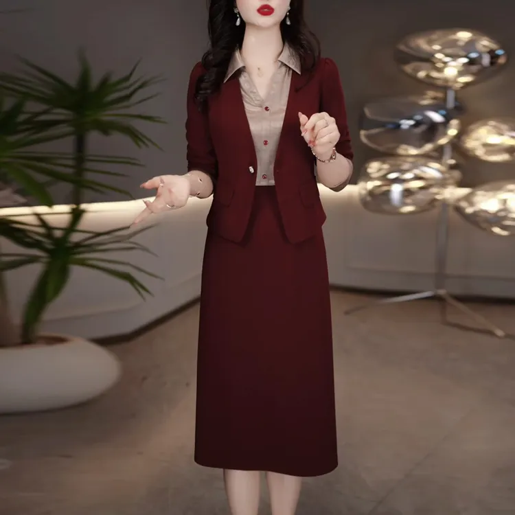小香风套装连衣裙2025新款春秋爆款十月喜婆婆婚宴妈妈礼服两件套