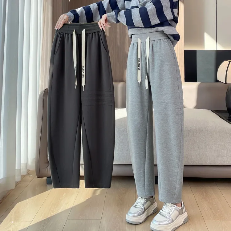 大码加绒哈伦裤女2025秋冬新款香蕉镰刀裤显瘦高腰宽松萝卜老爹裤