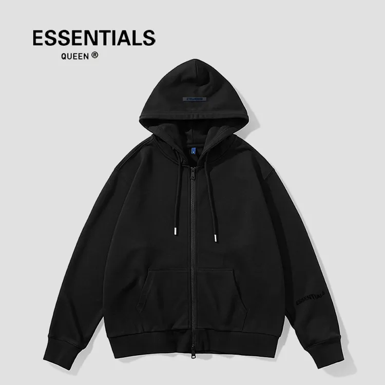 ESSENTIALS QUEEN宽松显瘦百搭潮牌卫衣开衫外套纯棉运动情侣卫衣
