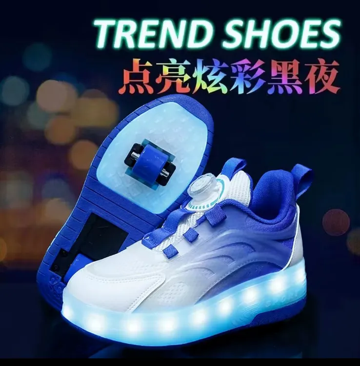 儿童暴走鞋男童闪灯女童2025发光双轮可收缩轮滑鞋滑轮溜冰鞋学生