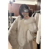 MYRA“巴塞尔”90白鸭绒+羊绒大毛领短款羽绒服XM025322