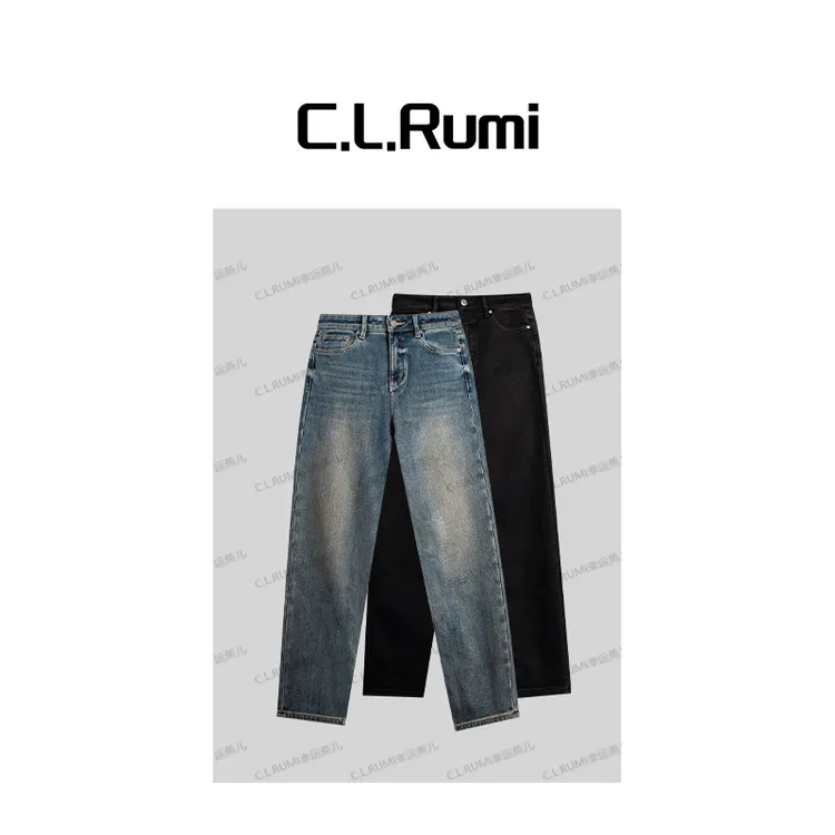 【Rumi精选】“柏林牛仔”秋冬中古擦色加绒加厚四面弹牛仔裤6348kz