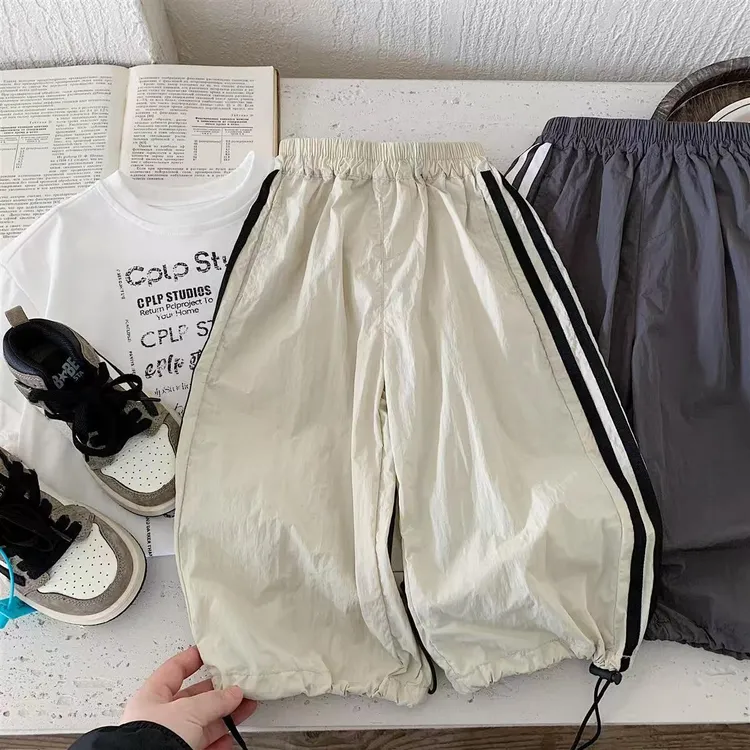 男童防蚊裤夏款儿童薄款拉条速干裤韩版男孩夏装童装户外运动裤子