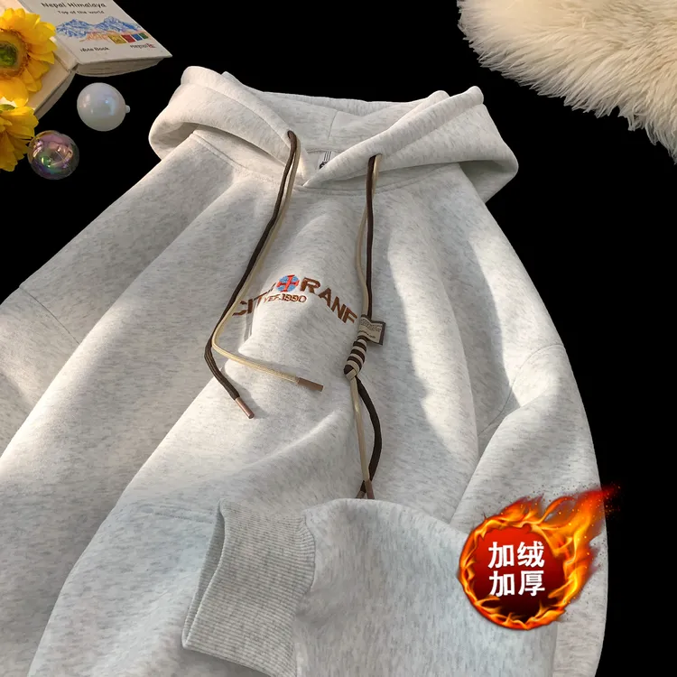 ADAMF重磅连帽卫衣男宽松秋冬季外套上衣加绒加厚潮牌帽衫男美式