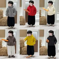 90白鸭绒儿童连帽秋冬保暖纯色轻薄羽绒服TZH0009