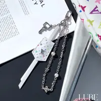  【白三彩行李牌】歪歪高定手工手机链适用于安卓苹果手机壳