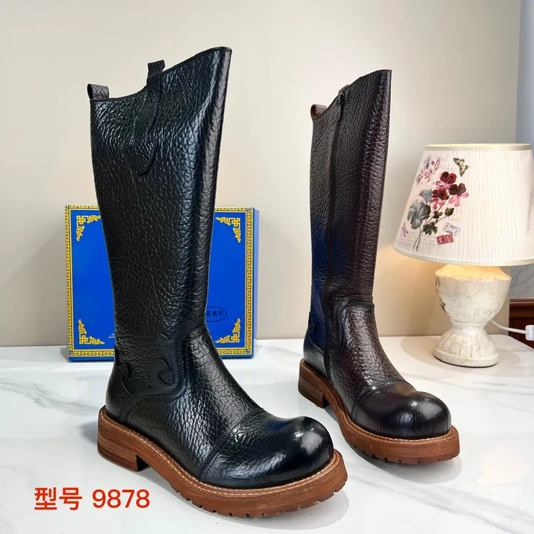9878藏族男士牛皮马靴藏靴搭配藏装跳舞鞋蒙古靴青海西藏甘孜包邮