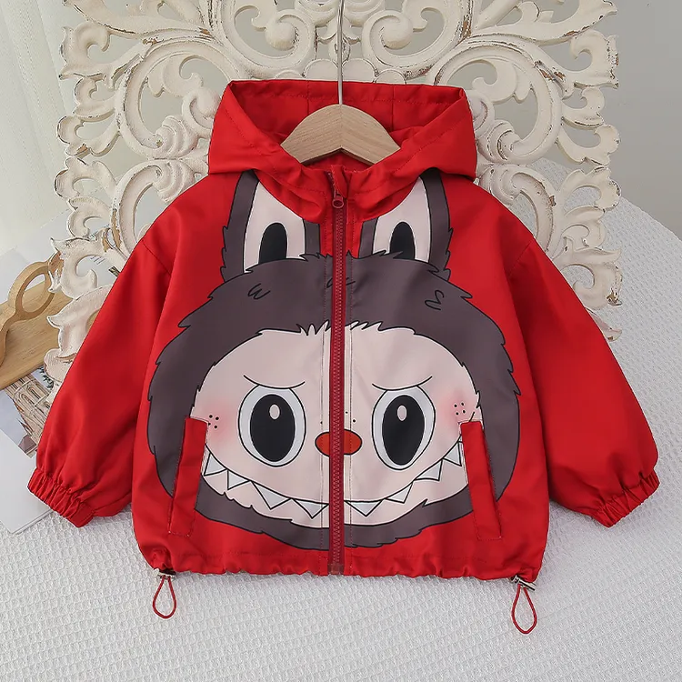 拉布布女童外套2025秋新款女宝早秋连帽上衣洋气秋装儿童冲锋衣