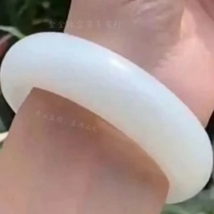 珍藏A天然和田玉白玉手镯羊脂白玉镯高级新疆正品送礼证（多样发一