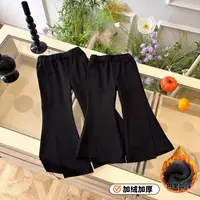 女童韩版时髦喇叭裤2025加绒加厚冬款女童洋气休闲长裤儿童阔腿裤
