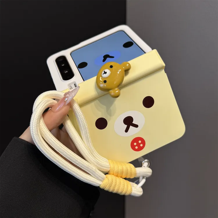 适用华为purax典藏版折叠屏手机壳pocket2撞色旋转轻松熊米菲兔女