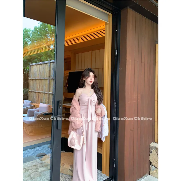「美女舒适区」秋季时尚气质百搭洋气显瘦套装QXQ5TZ7039A(送飘带)