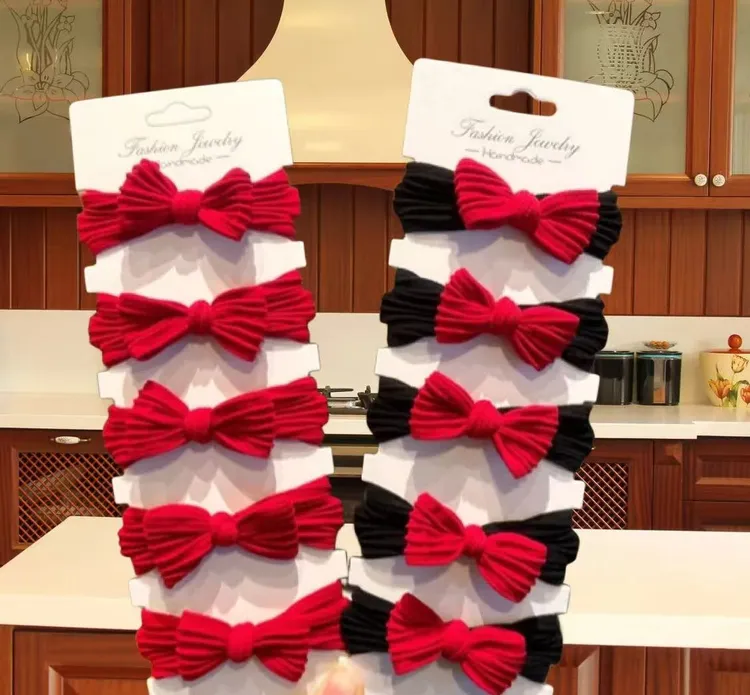 儿童蝴蝶结发绳20根颜色随机发高弹力高束发新年发绳