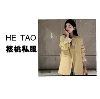 核桃定制设计师圆领大衣外套常规私服修身型宽松型皮衣中长款