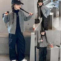 女童秋装针织外套2025新款女大童韩系开衫套装秋季儿童超好看毛衣