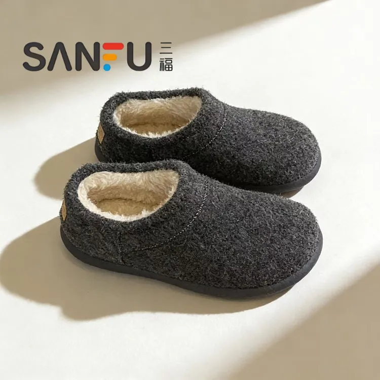 三福加绒小土豆勃肯鞋雪地靴女2025冬季新款厚底加绒加厚保暖棉鞋