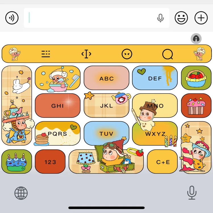 波光星星人/ios苹果安卓百度输入法皮肤键盘白肚皮双系统双色