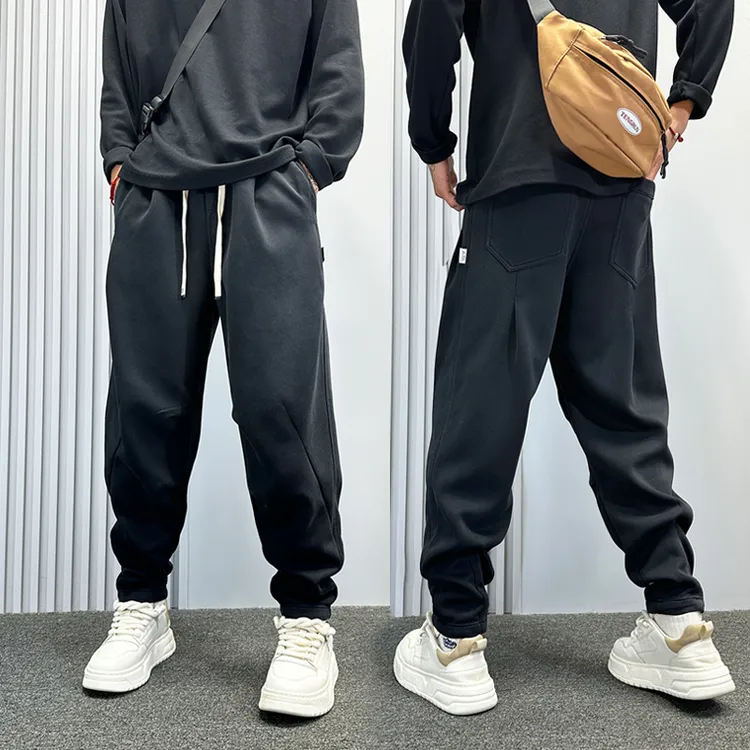 爆款男裤春秋季抽绳休闲裤男士韩版束脚哈伦裤男宽松小脚哈伦裤子
