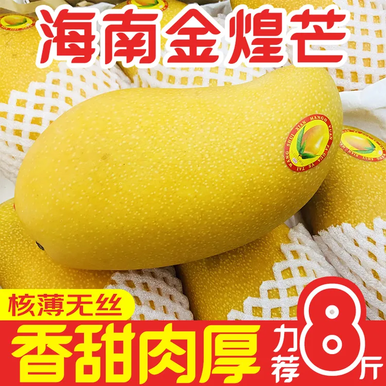 亨鲜 海南金煌芒5斤三亚芒果大果肉厚香甜核薄新鲜水果可顺丰包邮