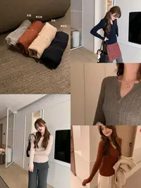漫姐的店【苏里南打底】韩系修身显瘦韩系亨利领百搭针织衫女上衣
