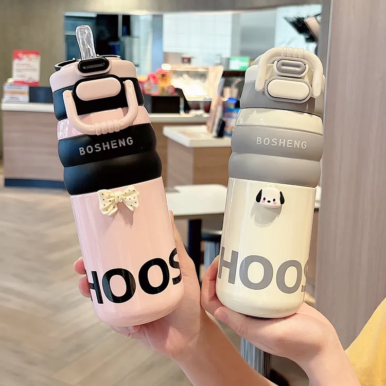 儿童吸管316保温杯高颜值2025简约小学生男孩便携直饮杯户外水杯