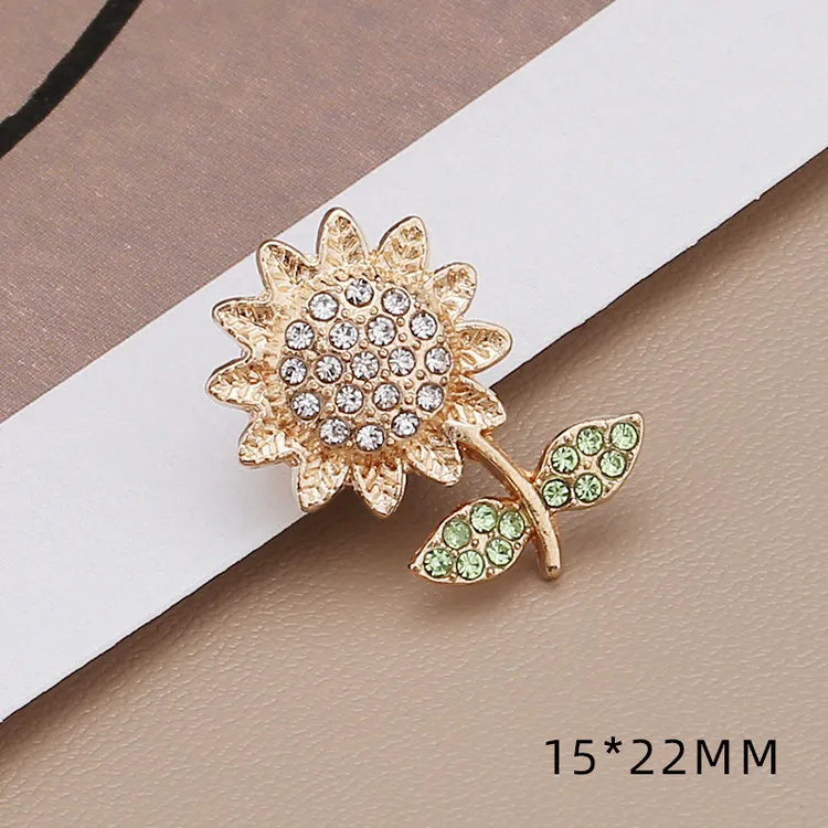 铜合金合成锆石胸针 刺马针防走光向日葵胸针轻奢高档