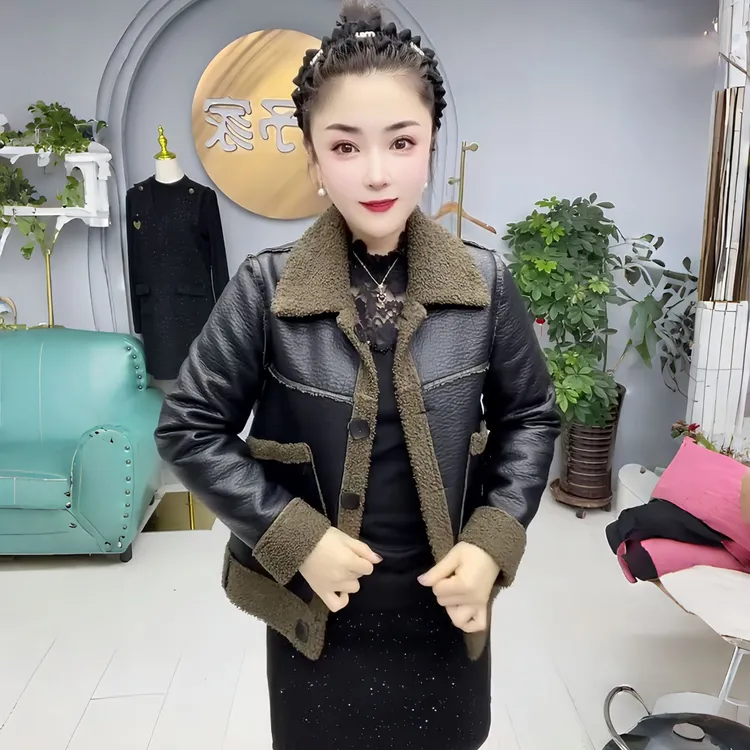 DIYAN【正版】两面服冬季拼接轻职风极简风秋季韩版时尚短款外套