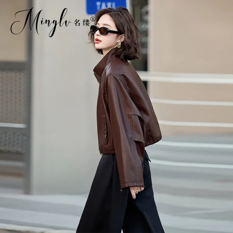 高级感机车服皮衣外套女2025春秋季新款小个子短款酷飒风夹克上衣
