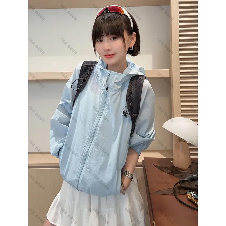 JIUJIU【幽兰梦境】透气连帽下摆松紧调节设计感收口袖户外防晒外套