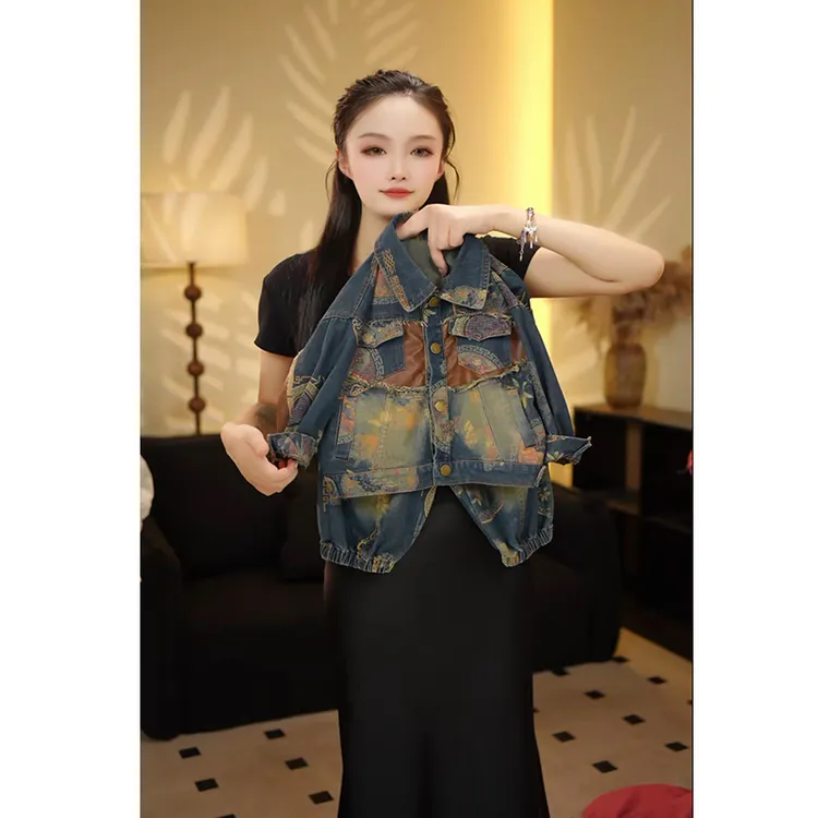 【牛仔】2025儿童春秋季新款韩版洋气牛仔休闲外套28226套装