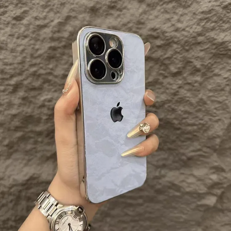 电镀银边绒布适用max手机高级iPhone15镜手机壳16pro