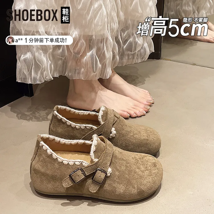 达芙妮集团旗下厚底内增高勃肯鞋女2025秋季新款全包软底勃肯单鞋